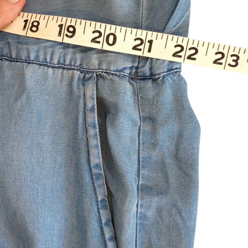 Torrid Womens Plus Size 22 Light Wash Blue Chambray Wide Leg Pleated Pants - Picture 12 of 14
